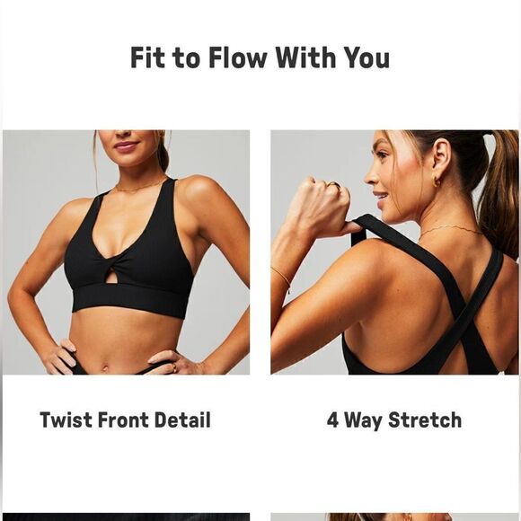 Fabletics Twist Front Medium Impact Black Bra size XL- excellent condition - Picture 8 of 10